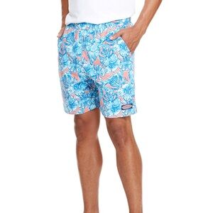 Vineyard Vines Pink and Blue Quick-Dry Swim Trunks
